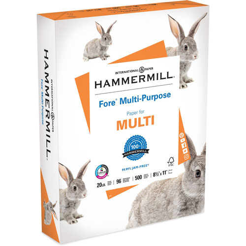 Hammermill Multipurpose Paper, 20lb, 8-1/2" x 11", 96 GE/112 IOS, 500/RM, WE