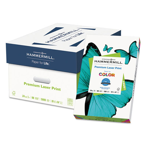 Hammermill Premium Laser Print Paper, 98 Bright, 32lb, 8.5 x 11, White,  500/Ream, HAM104646