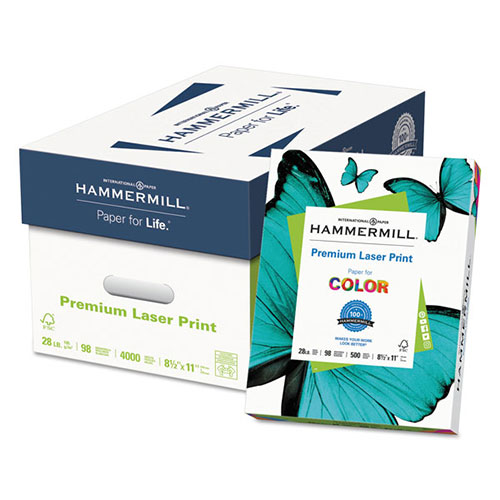 Hammermill Premium Laser Print Paper, 98 Bright, 28lb, 8.5 x 11, White, 500/Ream