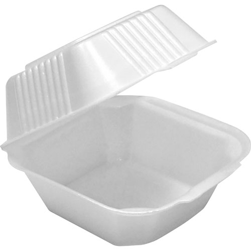 Hefty Hinged Sandwich Container, 125/PK, White