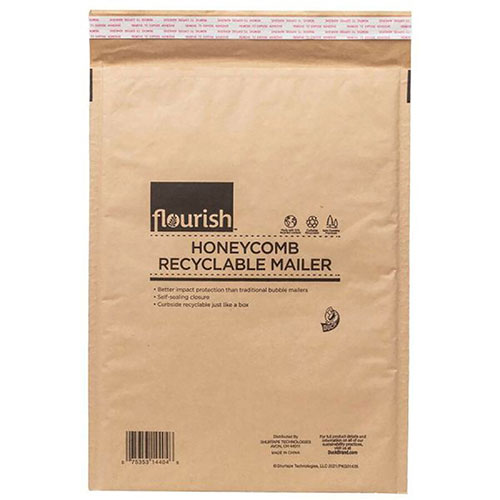 Henkel Consumer Adhesives Flourish Honeycomb Recyclable Mailers - Mailing/Shipping - 14 4/5", Flap - Brown