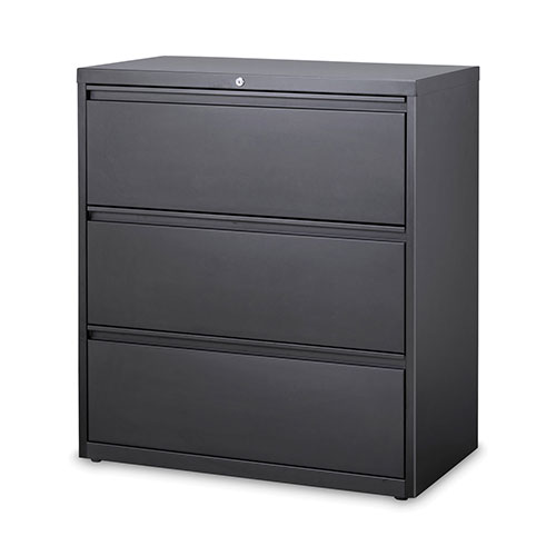 Hirsh 10000-Series 3 Drawer Metal Lateral File Cabinet, 36"x18.6"x40.3", Dark Gray