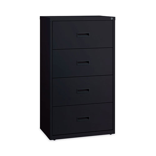 Hirsh Lateral File Cabinet, 4 Letter/Legal/A4-Size File Drawers, Black, 30 x 18.62 x 52.5