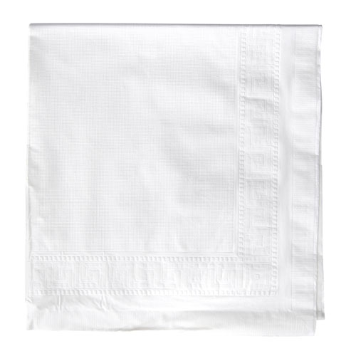 Hoffmaster Cellutex Tablecover, Tissue/Poly Lined, 54 in x 108", White, 25/Carton