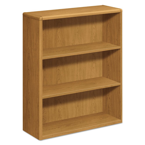 Hon 10700 Series Wood Bookcase, Three Shelf, 36w x 13 1/8d x 43 3/8h, Harvest