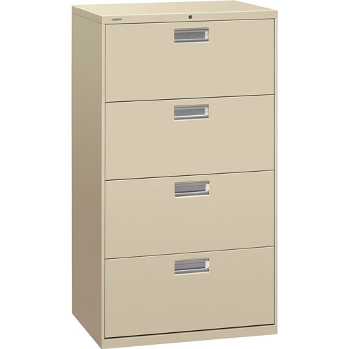 Hon 600 Series Four-Drawer Lateral File, 30w x 18d x 52 1/2h, Putty