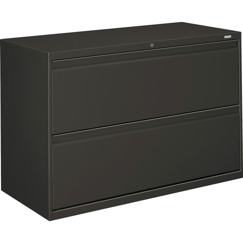 Hon 800 Series Two-Drawer Lateral File, 42w x 19.25d x 28.38h, Charcoal