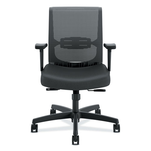 Hon Convergence Mid-Back Task Chair with Syncho-Tilt Control, Supports up to 275 lbs, Black Seat, Black Back, Black Base