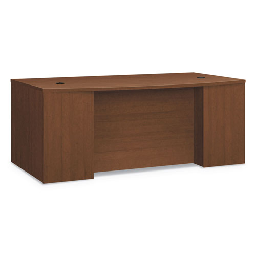 Hon Foundation Breakfront Desk Shell Bow Front, 72w x 42d x 29h, Shaker Cherry