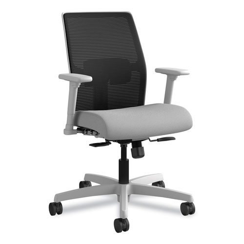 Hon Ignition 2.0 4-Way Stretch Low-Back Mesh Task Chair, Supports Up to 300 lb, Frost Seat, Charcoal Back, Titanium Base