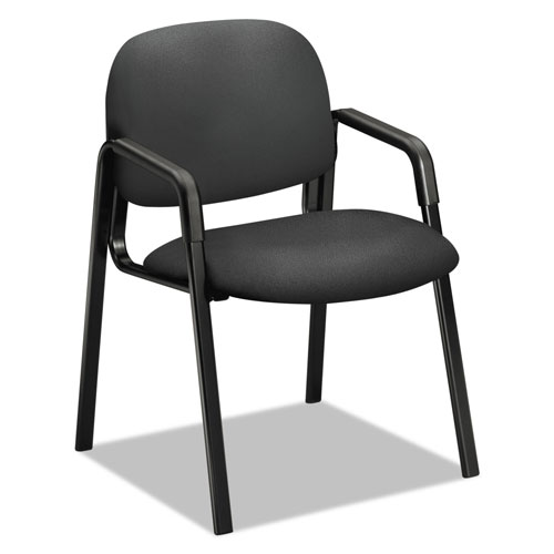 Hon Solutions Seating 4000 Series Leg Base Guest Chair, 23.5" x 24.5" x 32", Iron Ore Seat, Iron Ore Back, Black Base