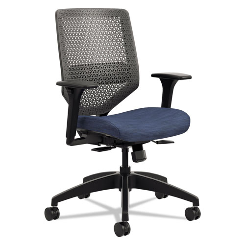 Hon Solve Series ReActiv Back Task Chair, Supports up to 300 lbs., Midnight Seat/Charcoal Back, Black Base