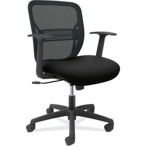 Hon Task Chair, MeshBack, Fixed Arms, 25-3/4"x25-1/4"x38-1/4", Black