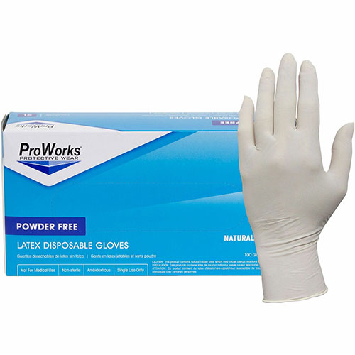 Hospeco Latex Disposable General-Purpose Gloves, Large Size, 100/Box, 5 mil Thickness, 9.50" Glove Length