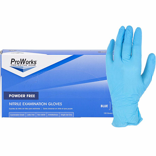 Hospeco Nitrile Exam Gloves, Medium Size, 100/Box, 4 mil Thickness, 9.50" Glove Length