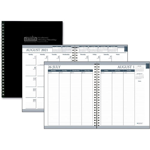 House Of Doolittle Academic Weekly/Monthly Planner, Academic, Julian Dates, Monthly, Weekly, 1 Year, August till July, 1 Week, 1 Month Double Page Layout