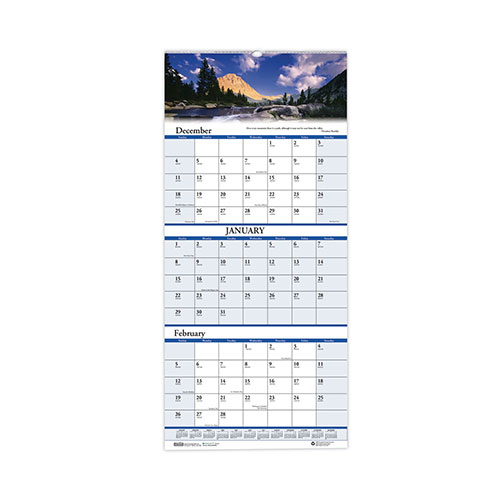 House Of Doolittle Earthscapes Recycled 3-Month Vertical Wall Calendar, Scenic Photography, 8 x 17, White Sheets, 14-Month (Dec-Jan): 2023-2025