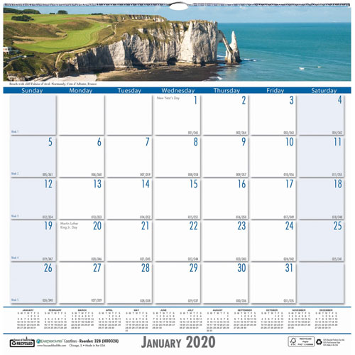 House Of Doolittle Monthly Wall Calendar, 12"x12", Wirebound, Coastlines