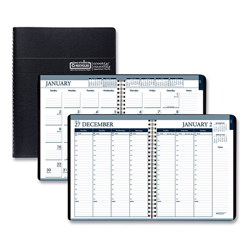 House Of Doolittle Recycled Wirebound Weekly/Monthly Planner, 11 x 8.5, Black Cover, 12-Month (Jan to Dec): 2024