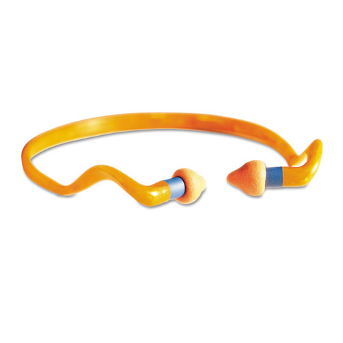 Howard Leight QB2HYG Banded Multi-Use Earplugs, 25NRR, Orange Band/Orange Plug, 10/Box
