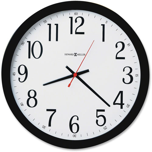Howard Miller Clock Gallery Wall Clock, 16" Overall Diameter, Black Case, 1 AA (sold separately)