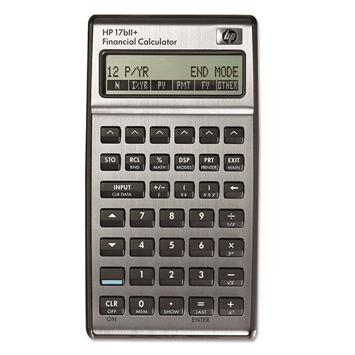HP 17BIIPLUS Financial Calculator, Alphanumeric, 22 x 2 Display, Leather Pouch