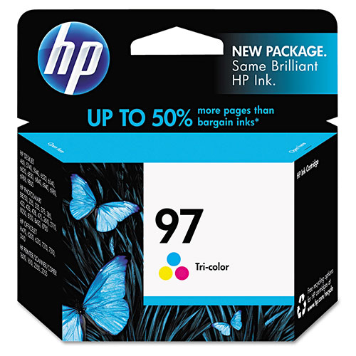 HP C9363WN No. 97 High Yield Tri-Color Print Cartridge, 560 Pages