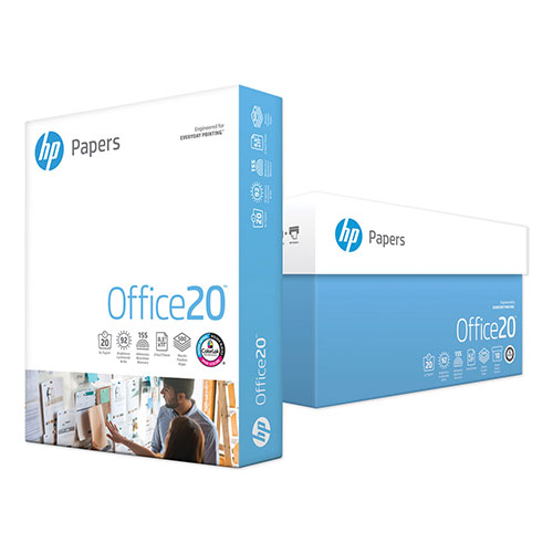 HP Office20 Paper, 92 Bright, 20lb, 8-1/2 x 11, White, 500/RM, 10/CT