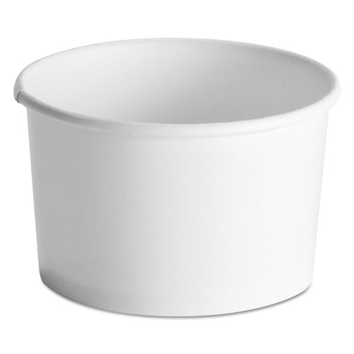 Huhtamaki Squat Paper Food Container, 8-10oz, White, 50/Pack, 20/CT