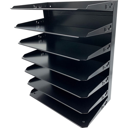 Huron Horizontal Slots Desk Organizer - 7 Compartment(s) - 15", x 15" x 8.8" Depth - Durable - Steel - 1 Each