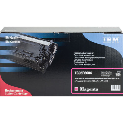 IBM Remanufactured Toner Cartridge, Alternative for HP 651A (CE343A), Laser, 16000 Pages, Magenta, 1 Each