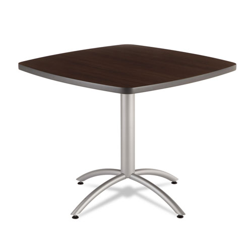 Iceberg CaféWorks Table, 36w x 36d x 30h, Walnut/Silver