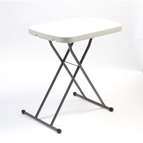 Iceberg IndestrucTable Small Space Personal Table, Platinum Top x 26.60"x 17.80" Table Top Depth, 26.60" Height