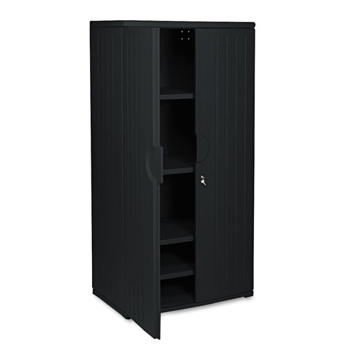 Iceberg OfficeWorks Resin Storage Cabinet, 36w x 22d x 72h, Black