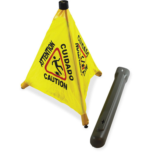 Impact Pop-Up Safety Cone, 20", Yellow/Black