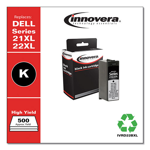 Innovera Remanufactured Black High-Yield Ink, Replacement For Dell 21XL/22XL (330-5885), 500 Page Yield