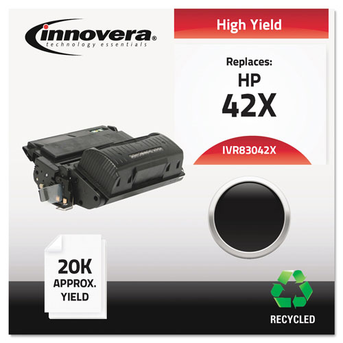 Innovera Remanufactured Black High-Yield Toner Cartridge, Replacement for HP 42X (Q5942X), 20,000 Page-Yield