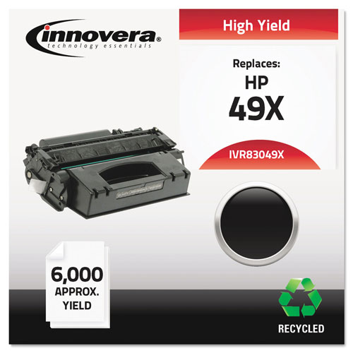 Innovera Remanufactured Black High-Yield Toner Cartridge, Replacement for HP 49X (Q5949X), 6,000 Page-Yield