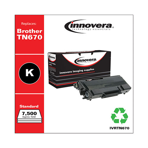 Innovera Remanufactured Black High-Yield Toner Cartridge, Replacement for Brother TN670, 7,500 Page-Yield