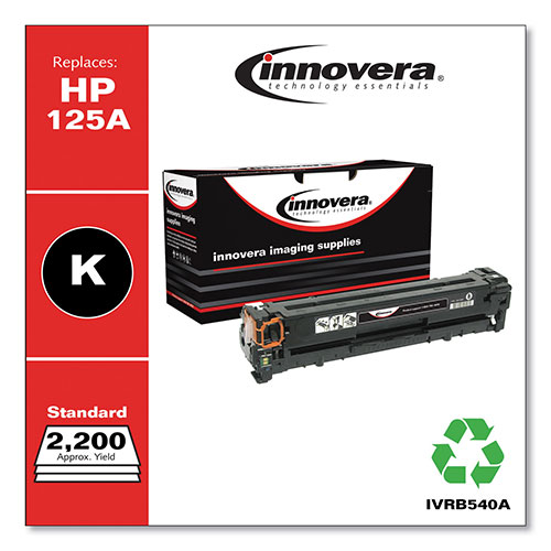 Innovera Remanufactured Black Toner Cartridge, Replacement for HP 125A (CB540A), 2,200 Page-Yield