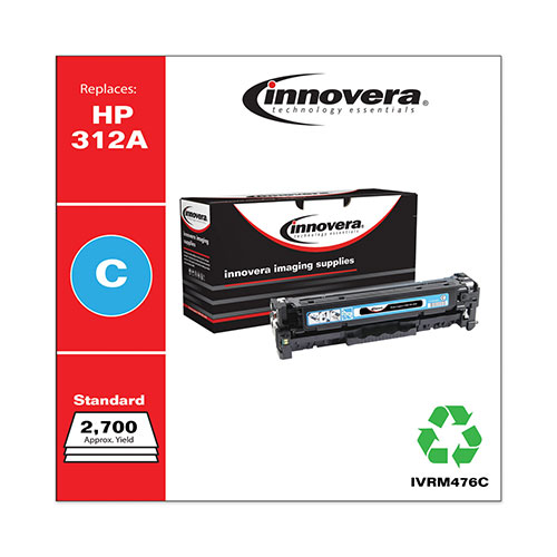 Innovera Remanufactured Cyan Toner Cartridge, Replacement for HP 312A (CF381A), 2,700 Page-Yield