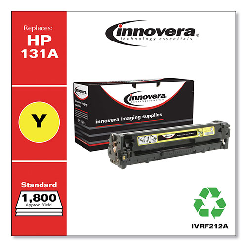 Innovera Remanufactured Yellow Toner Cartridge, Replacement for HP 131A (CF212A), 1,800 Page-Yield