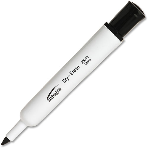 Integra Dry Erase Marker, Chisel Tip, Black