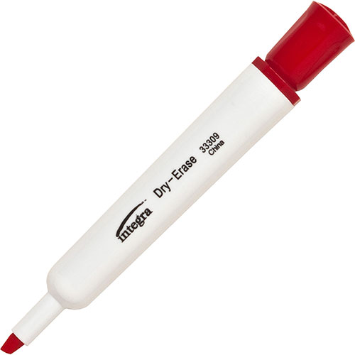 Integra Dry-Erase Marker, Chisel Tip, Red