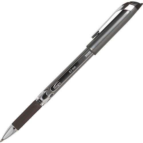 Integra Gel Stick Pen, Rubber Grip, .7mm, Black Ink