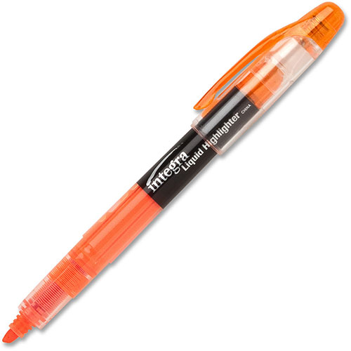 Integra Liquid Ink Highlighter, ChiselTip, Fade Resistant, Orange