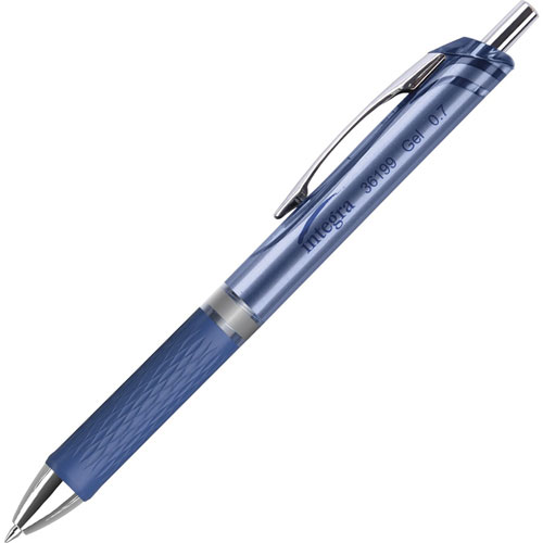 Integra Pen, Gel, Retractable, 0.7Mm, Blue Ink/Grip/Accents