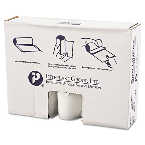 InteplastPitt High-Density Commercial Can Liners Value Pack, 45 gal, 12 microns, 40" x 46", Clear, 250/Carton