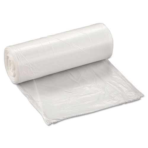 InteplastPitt Low-Density Commercial Can Liners, 10 gal, 0.35 mil, 24" x 24", Clear, 1,000/Carton