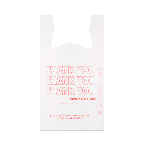 InteplastPitt "Thank You" High Density T-Shirt Plastic Bags, 12.5 Mic, White